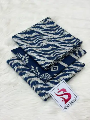 3 Pcs Women's Unstitched Printed Suit thumbnail 2