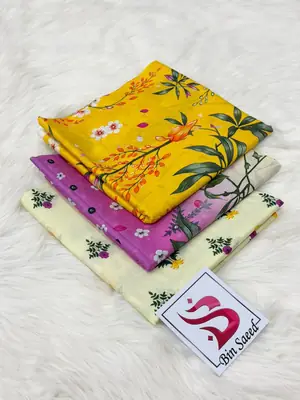3 Pcs Women's Unstitched Printed Suit thumbnail 2