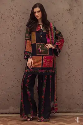 3 Pcs Women's Unstitched Printed Suit