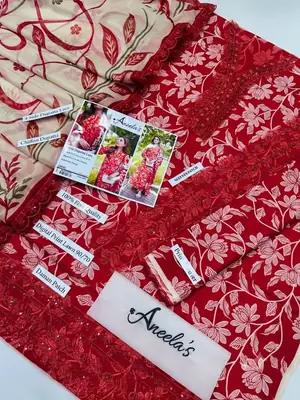 3 Pcs Women's Unstitched Printed Suit thumbnail 3