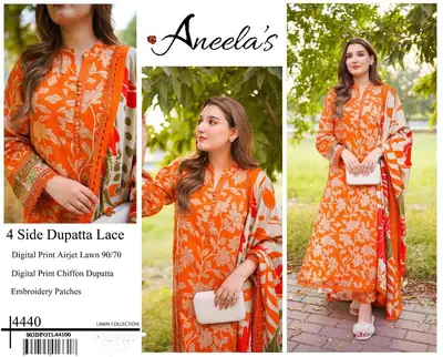 3 Pcs Women's Unstitched Printed Suit