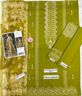 3 Pcs Women's Unstitched Embroidered Suit thumbnail 2