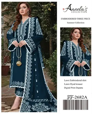 3 Pcs Women's Unstitched Embroidered Suit
