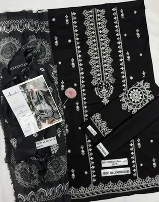 3 Pcs Women's Unstitched Embroidered Suit thumbnail 3