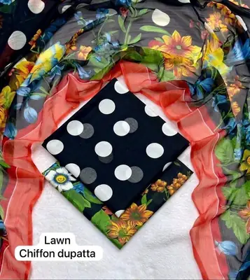 3 Pcs Women's Unstitched Printed Suit