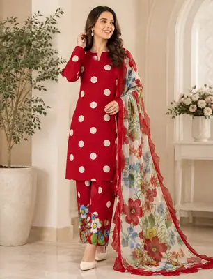 3 Pcs Women's Unstitched Printed Suit