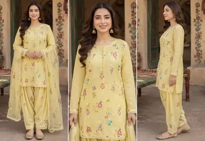 3 Pcs Women's Unstitched Embroidered Suit thumbnail 2