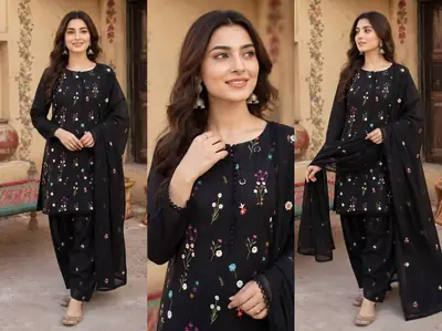 3 Pcs Women's Unstitched Embroidered Suit