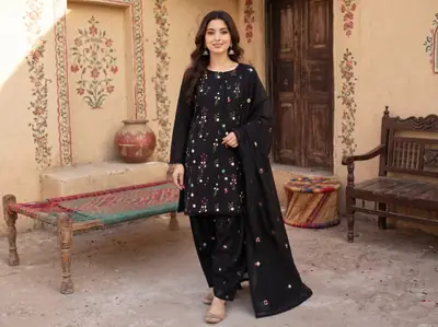 3 Pcs Women's Unstitched Embroidered Suit thumbnail 2