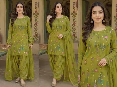 3 Pcs Women's Unstitched Embroidered Suit