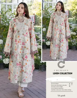 3 Pcs Women's Unstitched Digital Print Suit