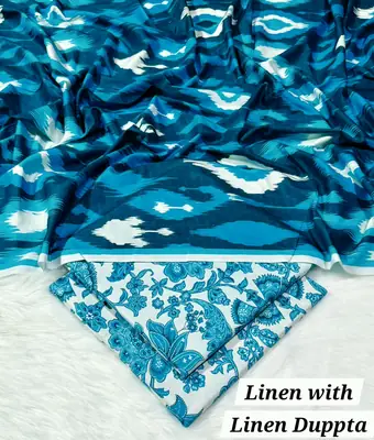 3 Pcs Women's Unstitched Digital Print Suit