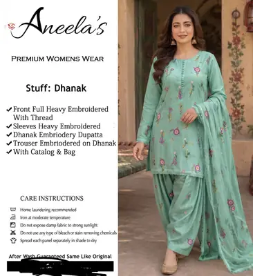 3 Pcs Women's Unstitched Embroidered Suit
