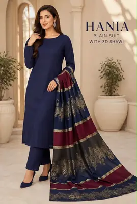 3 Pcs Women's Unstitched Plain Suit