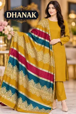 3 Pcs Women's Unstitched Plain Suit