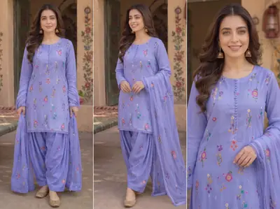 3 Pcs Women's Unstitched Embroidered Suit