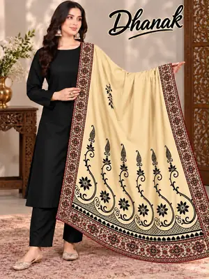 3 Pcs Women's Unstitched Plain Suit