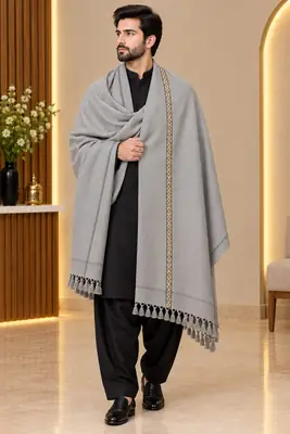 1 Pc Men's Wool Texture Shawl