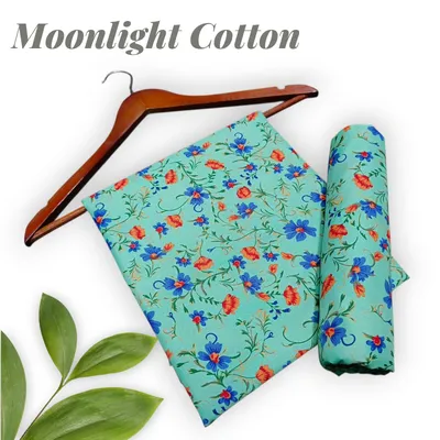 Women Blue Printed 2-Piece Polo Cotton Suit Set thumbnail 2