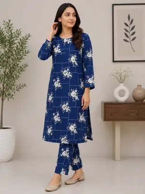 2 Pcs Women's Unstitched Printed Suit