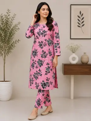 2 Pcs Women's Unstitched Printed Suit