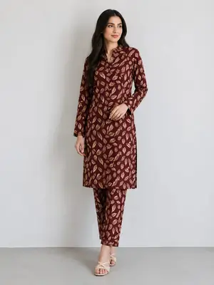 2 Pcs Women's Unstitched Printed Suit