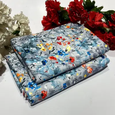 2 Pcs Women's Unstitched Printed Suit