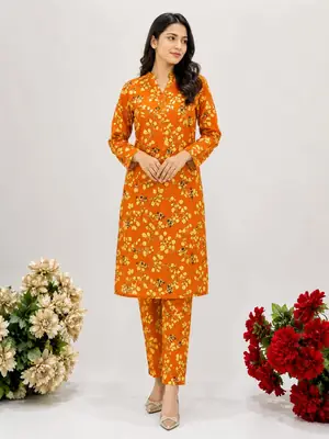 2 Pcs Women's Unstitched Printed Suit