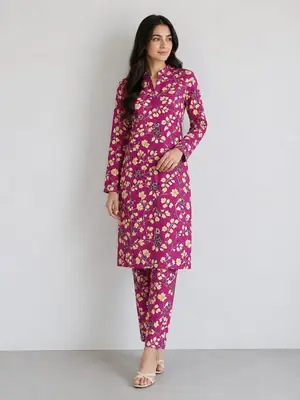 2 Pcs Women's Unstitched Printed Suit thumbnail 2
