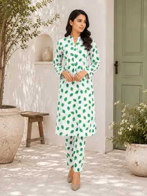 2 Pcs Women's Unstitched Printed Suit