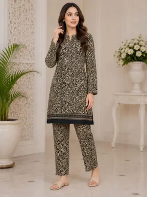 2 Pcs Women's Unstitched Printed Suit