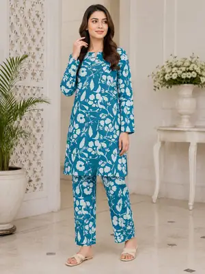 2 Pcs Women's Unstitched Printed Suit