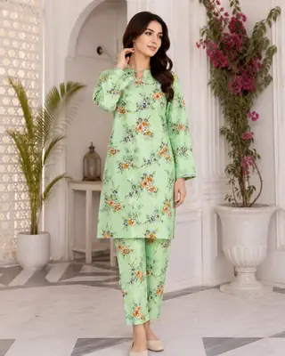 2 Pcs Women's Unstitched Printed Suit thumbnail 2