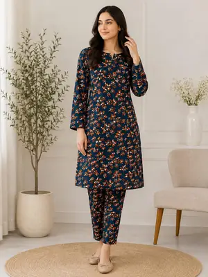 2 Pcs Women's Unstitched Printed Suit thumbnail 2