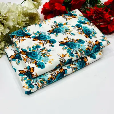 2 Pcs Women's Unstitched Printed Suit thumbnail 2