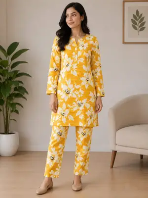 2 Pcs Women's Unstitched Printed Suit