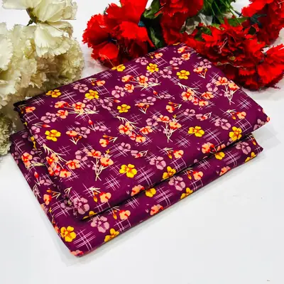 2 Pcs Women's Unstitched Printed Suit thumbnail 1