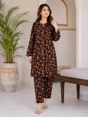 2 Pcs Women's Unstitched Printed Suit thumbnail 2