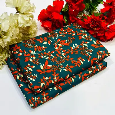 2 Pcs Women's Unstitched Printed Suit thumbnail 2