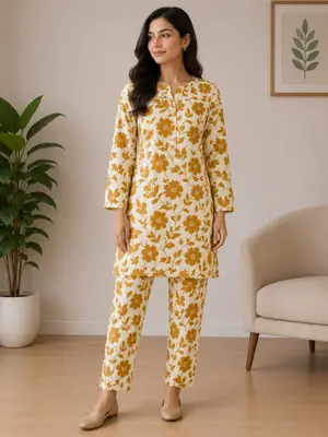 2 Pcs Women's Unstitched Printed Suit