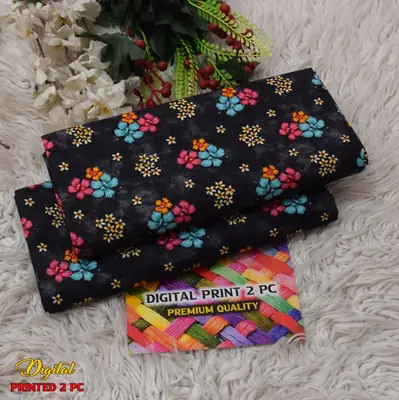 2 Pcs Women's Unstitched Printed Suit thumbnail 2
