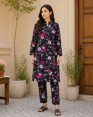 2 Pcs Women's Unstitched Printed Suit thumbnail 2