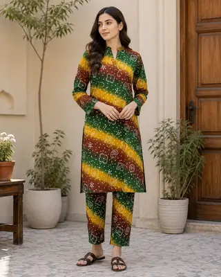 2 Pcs Women's Unstitched Printed Suit