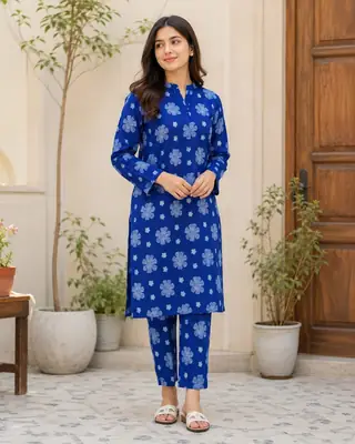 2 Pcs Women's Unstitched Printed Suit