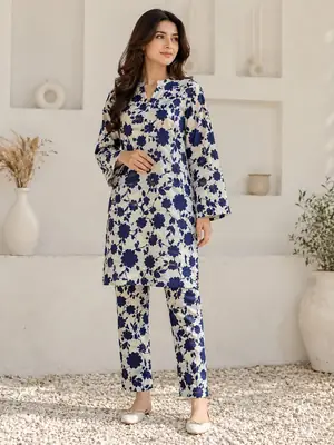 2 Pcs Women's Unstitched Printed Suit