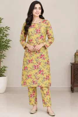 2 Pcs Women's Unstitched Printed Suit