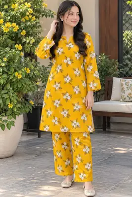 2 Pcs Women's Unstitched Printed Suit