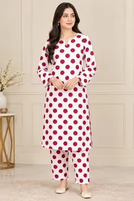 2 Pcs Women's Unstitched Printed Suit