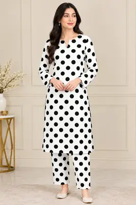 2 Pcs Women's Unstitched Printed Suit