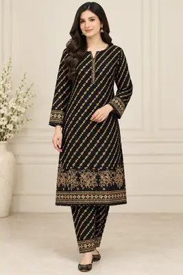 2 Pcs Women's Unstitched Printed Suit